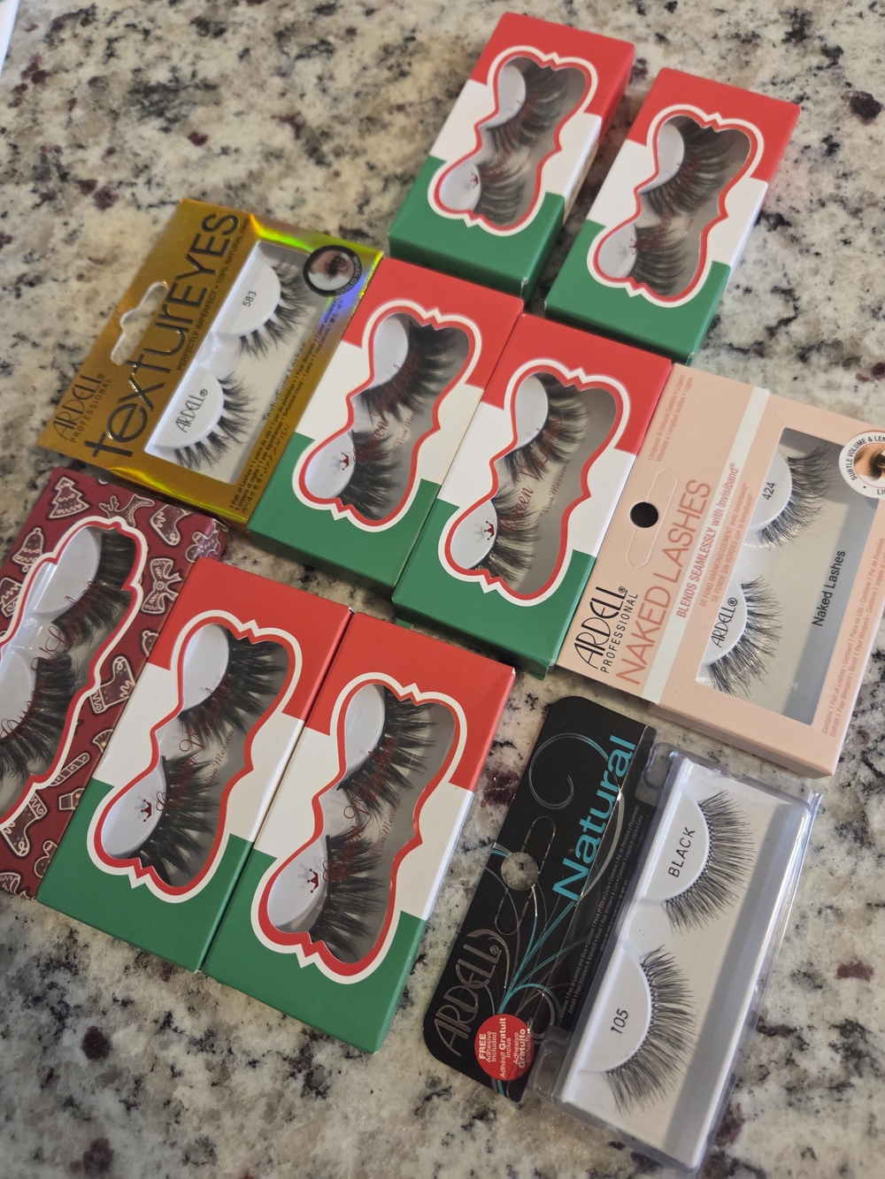 Assorted False Eyelash Lot - Black Lashes 10 Pairs